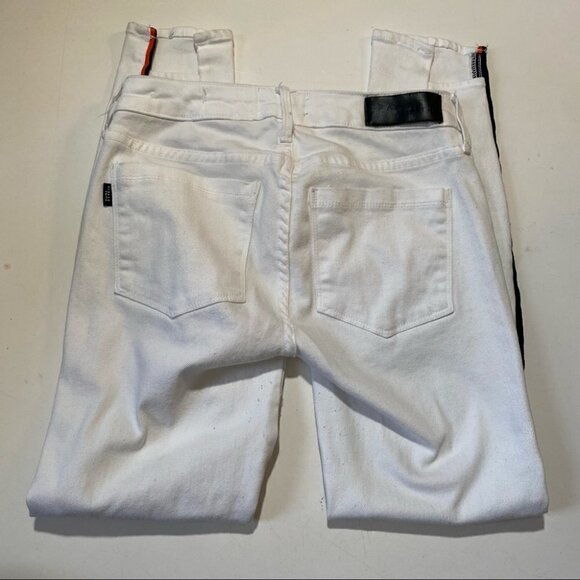 Parker Smith White Twisted Seam Striped Skinny Jeans - Picture 5 of 9